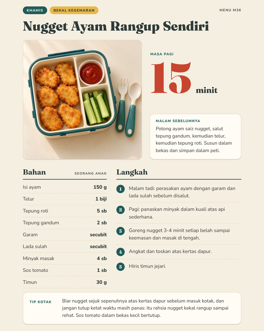 Menu Rabu dan Khamis